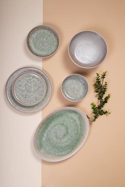 Ice Green Porcelain Dinner Set – 26 Pieces - طقم عشاء بورسلين ٢٦ قطعه من فتحي محمود