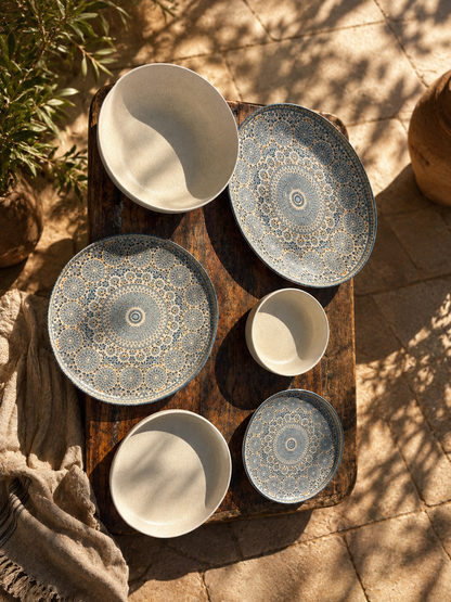 Andalusian Azure Dinner Set – 26 Pieces - طقم عشاء بورسلين ٢٦ قطعه من فتحي محمود