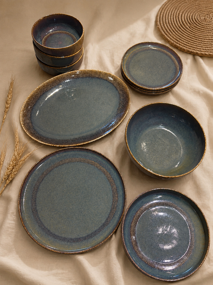 Emerald Green Porcelain Dinner Set – 26 Pieces - طقم عشاء بورسلين ٢٦ قطعه من فتحي محمود