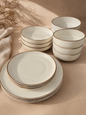 White Matte Porcelain Dinner Set – 26 Pieces - طقم عشاء بورسلين ٢٦ قطعه من فتحي محمود