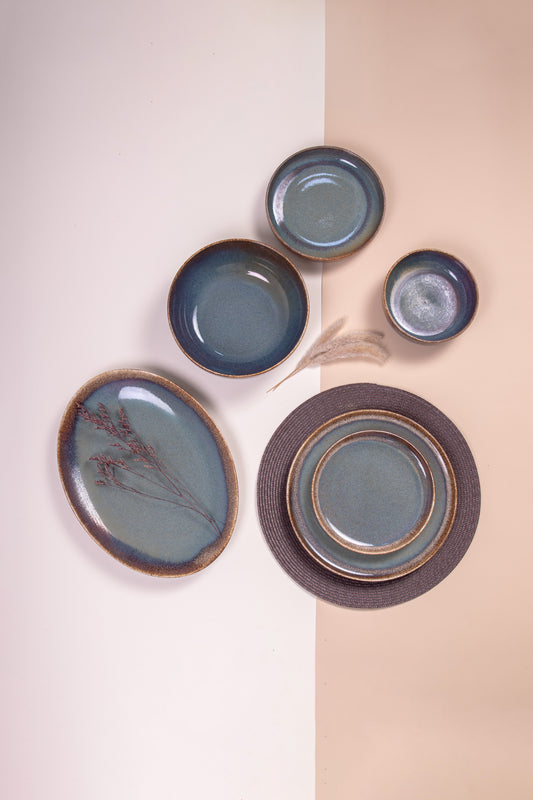Emerald Green Porcelain Dinner Set – 26 Pieces - طقم عشاء بورسلين ٢٦ قطعه من فتحي محمود