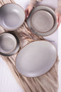 Grey Matte Porcelain Dinner Set – 26 Pieces - طقم عشاء بورسلين ٢٦ قطعه من فتحي محمود