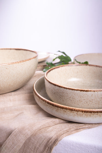 Beige Rush Porcelain Dinner Set – 26 Pieces - طقم عشاء بورسلين ٢٦ قطعه من فتحي محمود