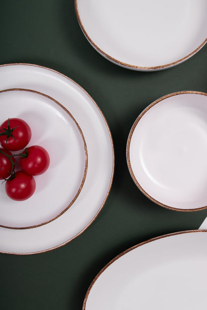 White Matte Porcelain Dinner Set – 26 Pieces - طقم عشاء بورسلين ٢٦ قطعه من فتحي محمود