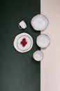 White Organic Porcelain Dinner Set – 31 Pieces - طقم عشاء بورسلين ٣١قطعه من فتحي محمود