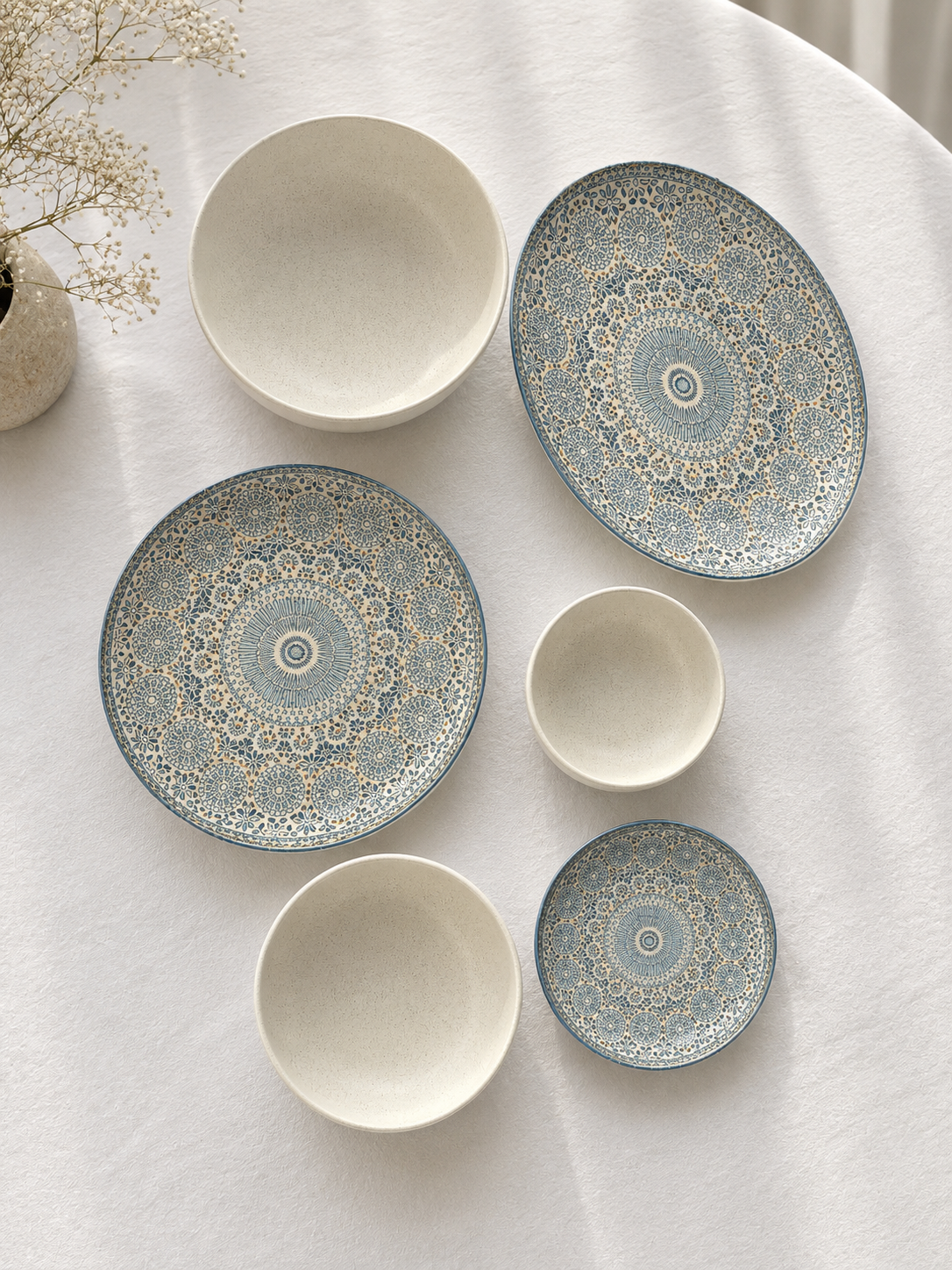 Andalusian Azure Dinner Set – 26 Pieces - طقم عشاء بورسلين ٢٦ قطعه من فتحي محمود