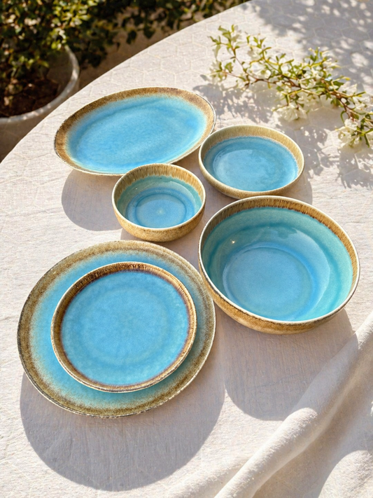 Light Tonga Porcelain Dinner Set – 26 Pieces - طقم عشاء بورسلين ٢٦ قطعه من فتحي محمود