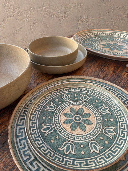 Mix green Porcelain Dinner Set – 26 Pieces - طقم عشاء بورسلين ٢٦ قطعه من فتحي محمود