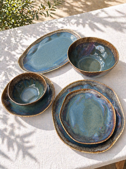 Organic fancy Porcelain Dinner Set – 26 Pieces - طقم عشاء بورسلين ٢٦ قطعه من فتحي محمود