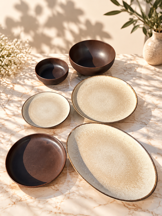 Mocha Royal Dinner Set – 26 Pieces - طقم عشاء بورسلين ٢٦ قطعه من فتحي محمود