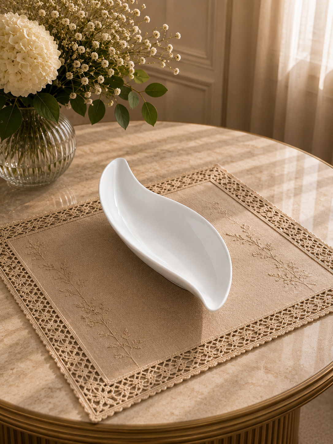 S plate porcelain