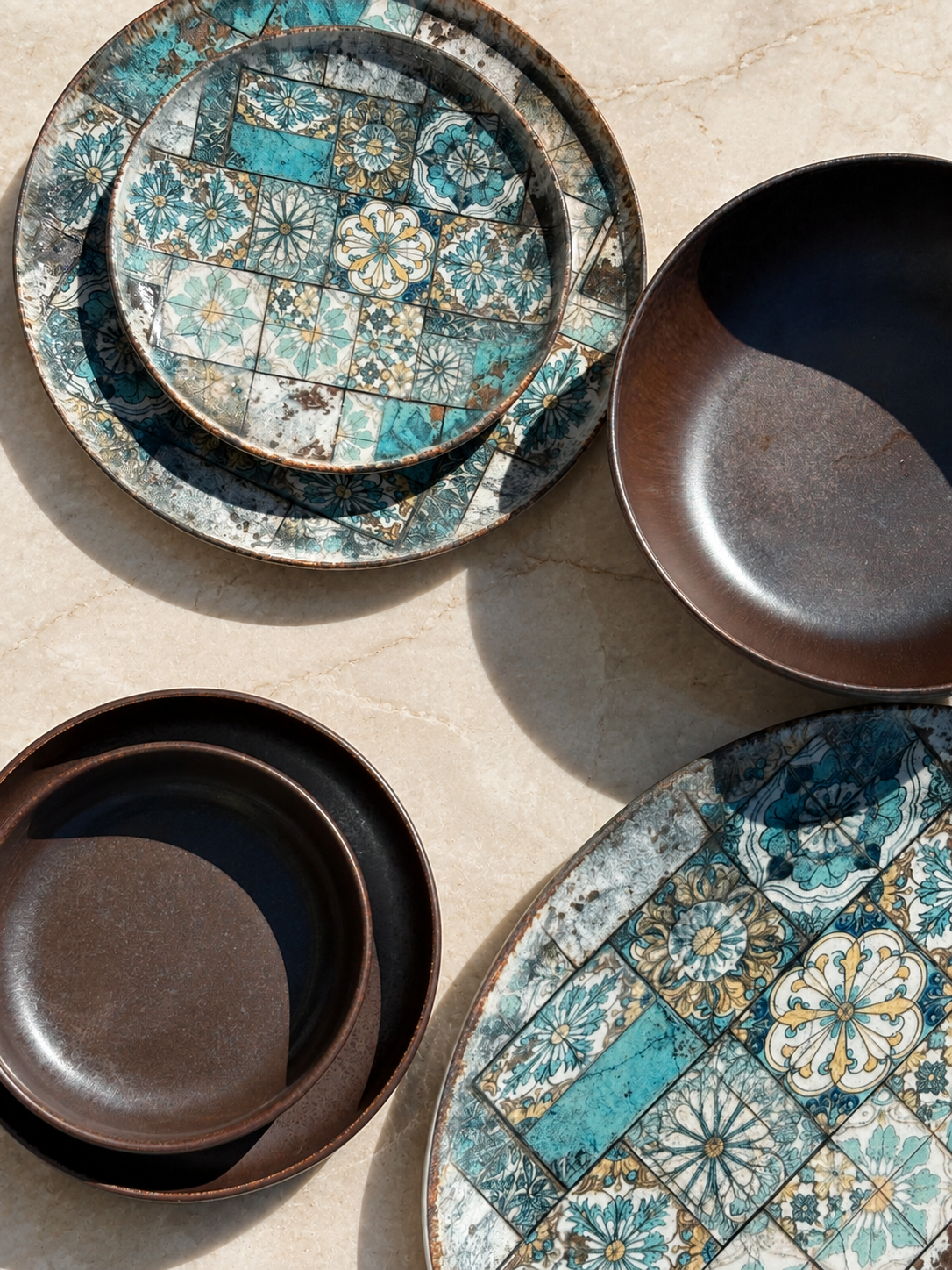 Rustic Bloom Dinner Set – 26 Pieces - طقم عشاء بورسلين ٢٦ قطعه من فتحي محمود