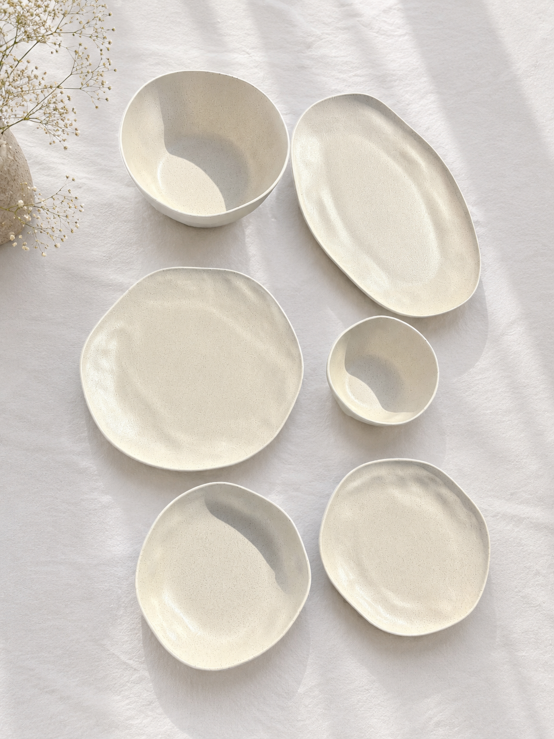 Ivory Ripple Dinner Set – 26 Pieces - طقم عشاء بورسلين ٢٦ قطعه من فتحي محمود