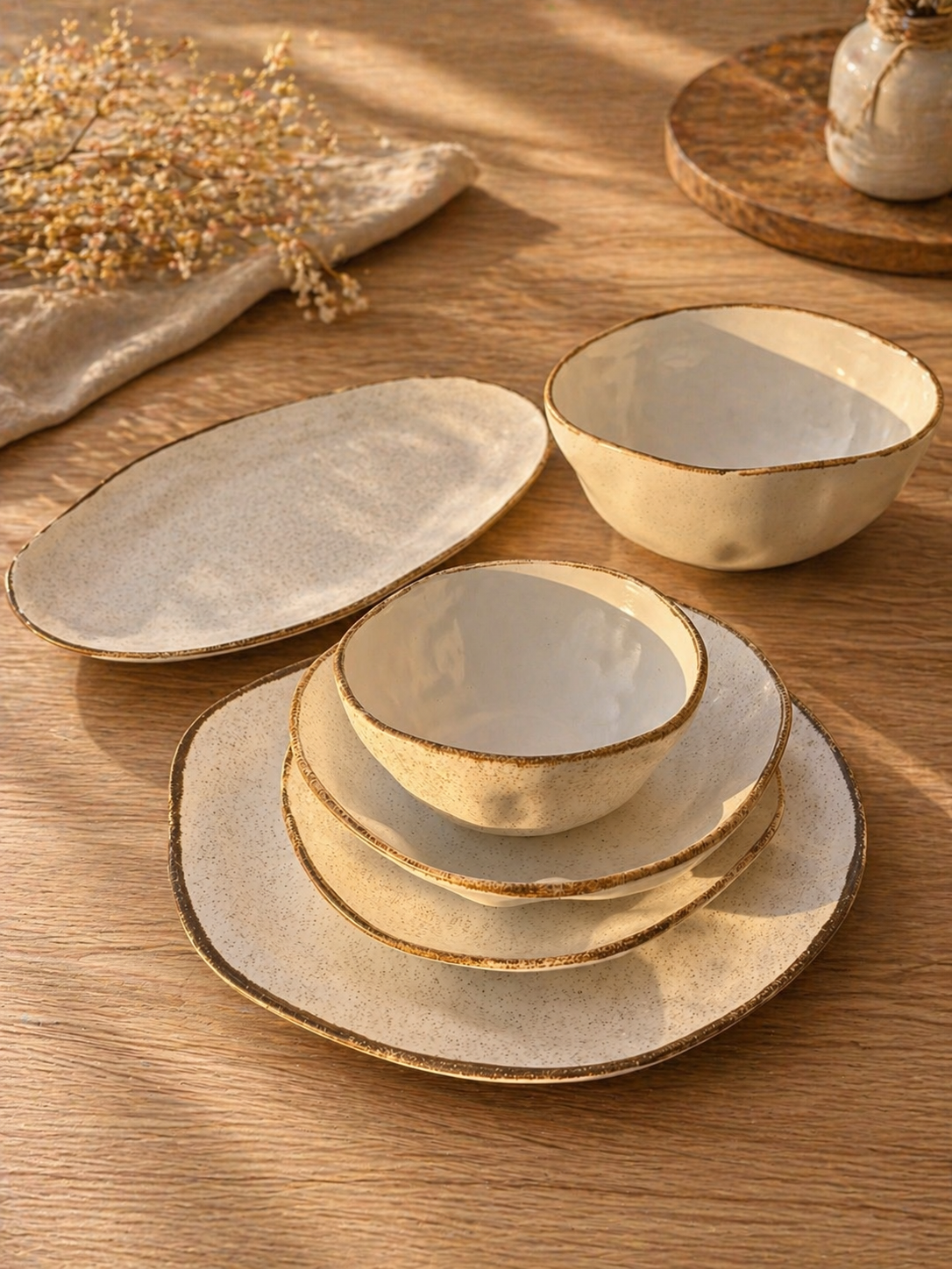 White sand  Porcelain Dinner Set – 26 Pieces - طقم عشاء بورسلين ٢٦ قطعه من فتحي محمود