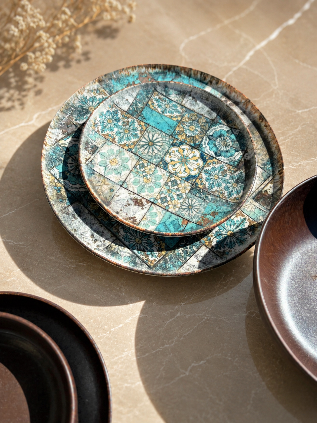 Rustic Bloom Dinner Set – 26 Pieces - طقم عشاء بورسلين ٢٦ قطعه من فتحي محمود