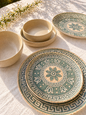 Mix green Porcelain Dinner Set – 26 Pieces - طقم عشاء بورسلين ٢٦ قطعه من فتحي محمود
